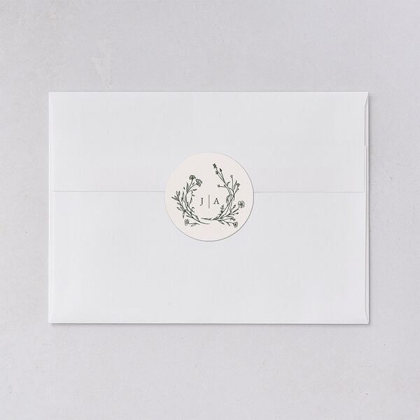 Gilded Monogram Wedding Stickers Dark Camo Circle
