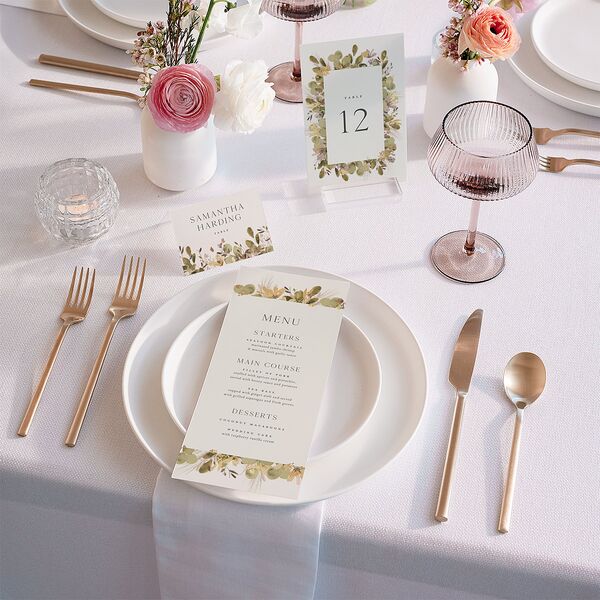 Eucalyptus Edges Menus Gold Thyme Signature