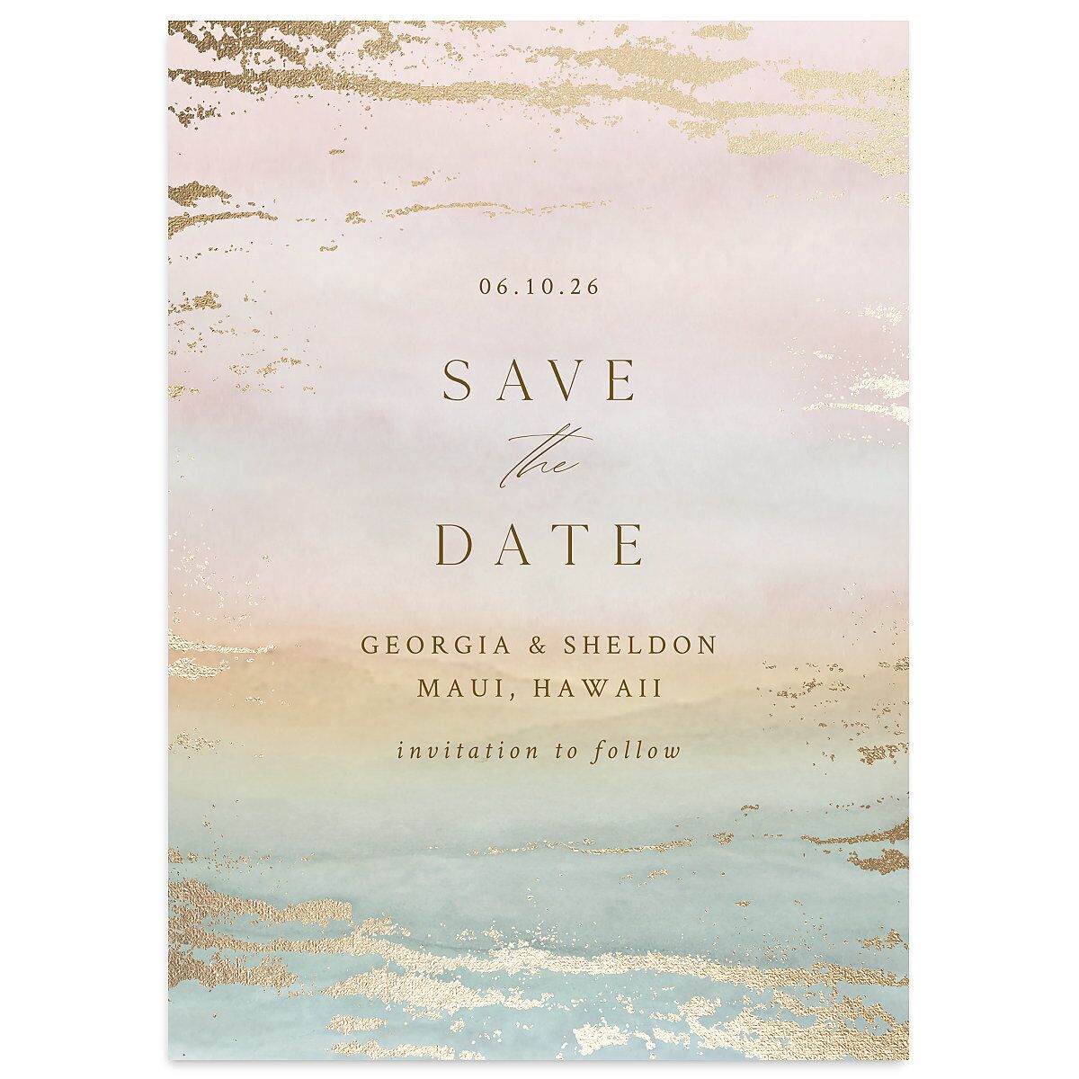 Ethereal Sunset Save The Date Cards