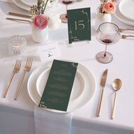 Gilded Sprigs Place Cards Dark Emerald Signature