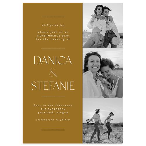 Windows Wedding Invitations Gold Umber Signature Blank No Standard