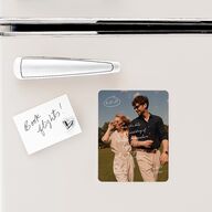 Sunny Day Modern Script Save The Date Magnets Pure White Magnet Paper