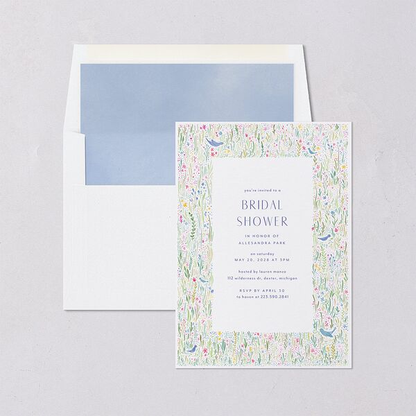 Cottage Wildflowers Bridal Shower Invitations Maritime Signature Blank Standard