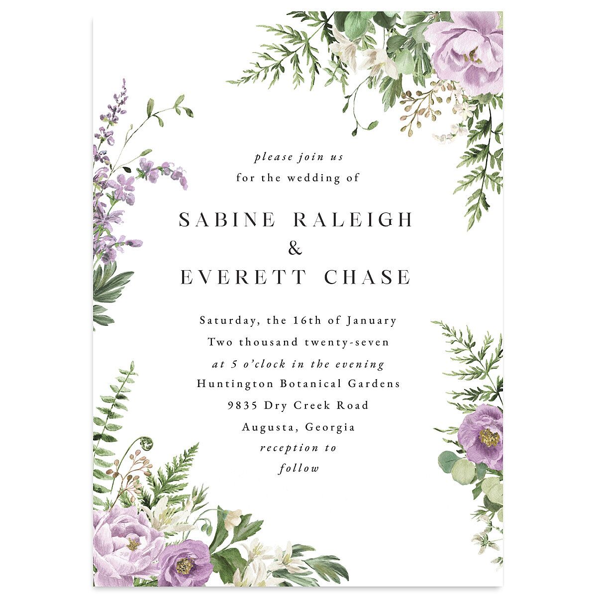 Fern Frame Wedding Invitations