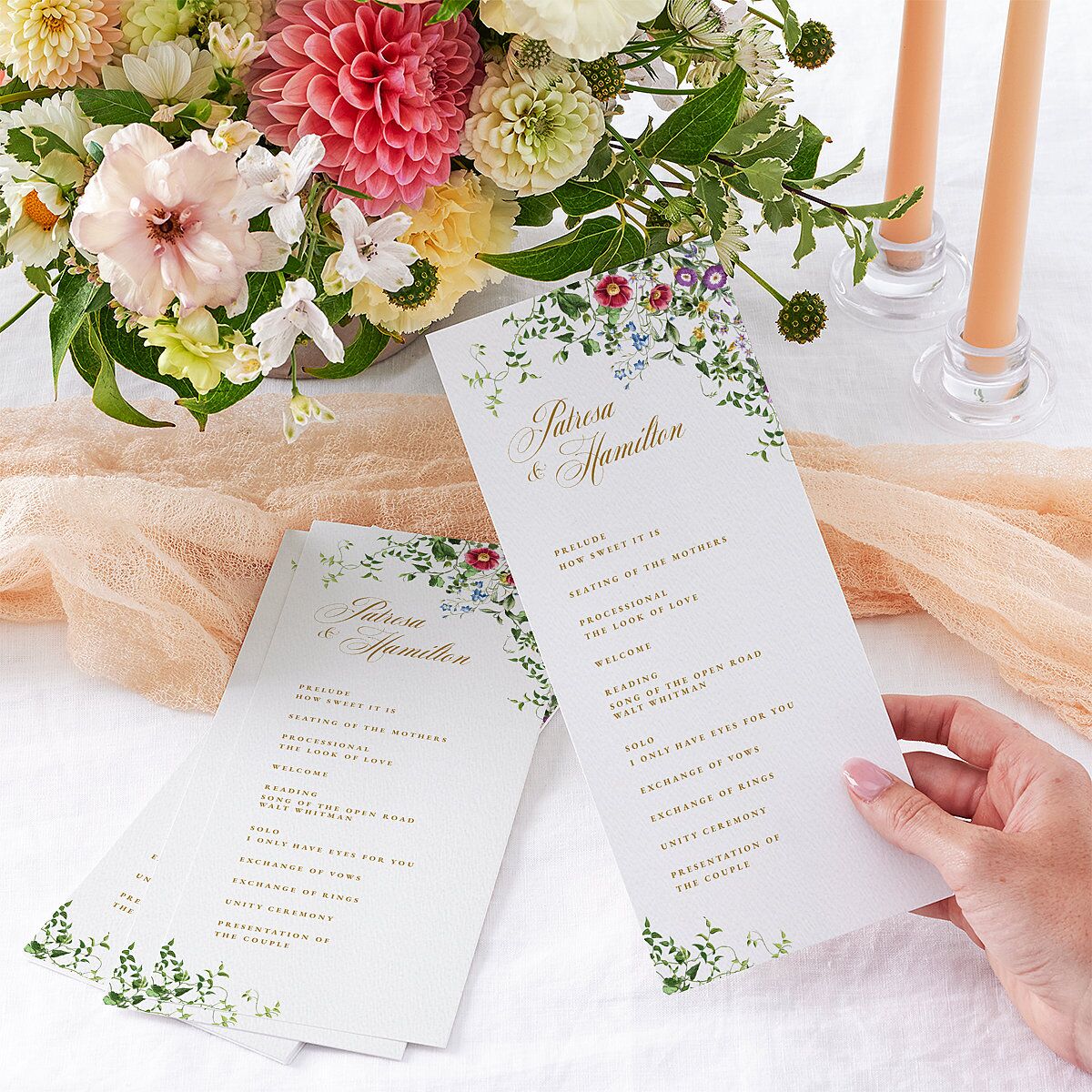 Opulent Garden Wedding Programs — view 3