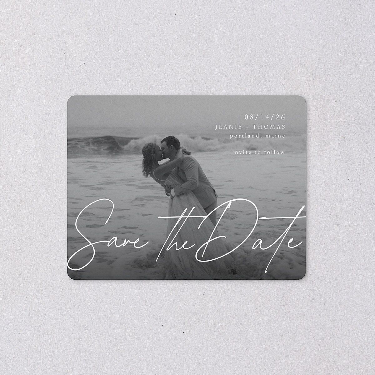 Gilded Corner Save The Date Magnets Pure White Magnet Paper