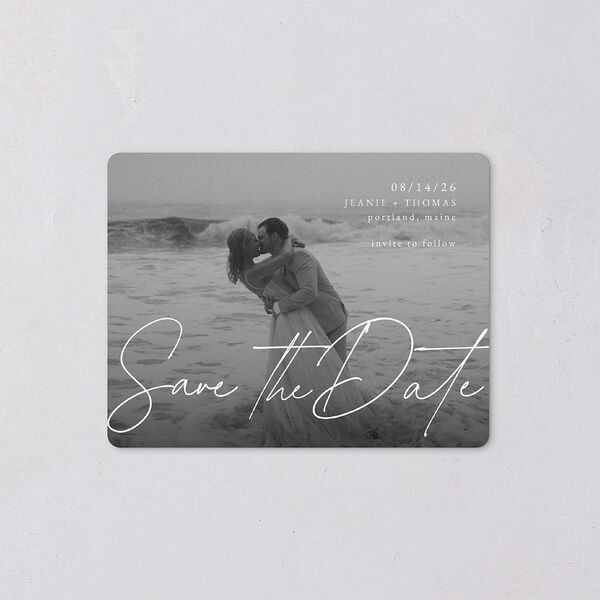 Gilded Corner Save The Date Magnets Pure White Magnet Paper
