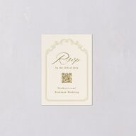Antique Botanical Garland QR Code RSVP Cards Champagne Signature Standard