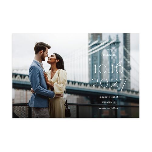 Baroque Border Save the Date Postcards Moody Blue