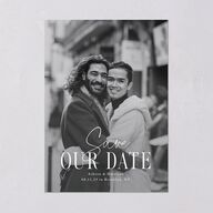 Timeless Lockup Save the Date Cards Pure White Signature smooth Blank No Standard