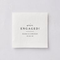 Captured Love Engagement Party Cocktail Napkins Pure White Napkin Uncoined