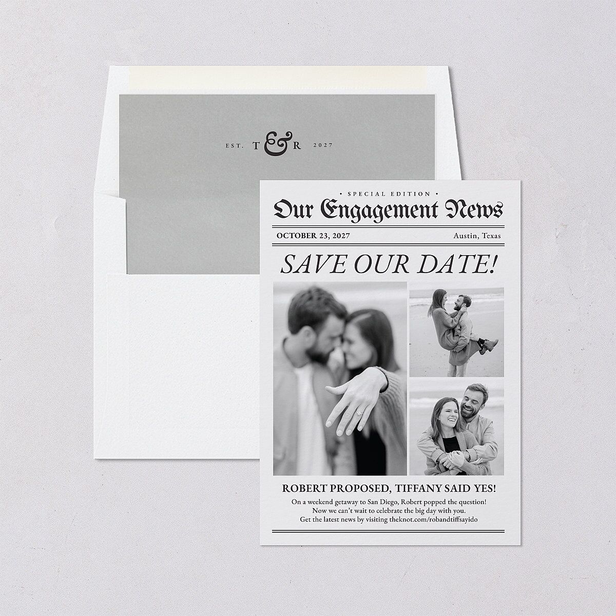 Newspaper Save the Date Cards — view 4