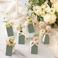 Monogram Leaves Favor Gift Tags Gold Eucalyptus Signature