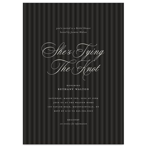 Vintage Oval Monogram Bridal Shower Invitations Midnight Signature Blank Standard