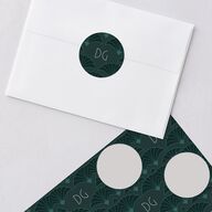 Gatsby Deco Arch Wedding Stickers Dark Emerald Circle