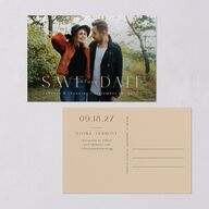 Nordic Folk Save The Date Postcards Latte