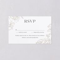 Botanical Luxury All-in-One Wedding Invitations Pure White Signature Light Both Recipient and Return Addresses No