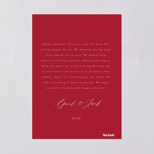 Beloved Poinsettia Holiday Cards Crimson Signature Blank