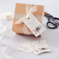 Wild Pansies Favor Gift Tags Rose Gold Signature