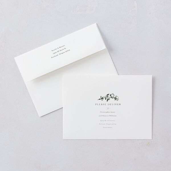 Delicate Vines Foil Wedding Invitations Gold Hunter Green Signature Blank No Standard