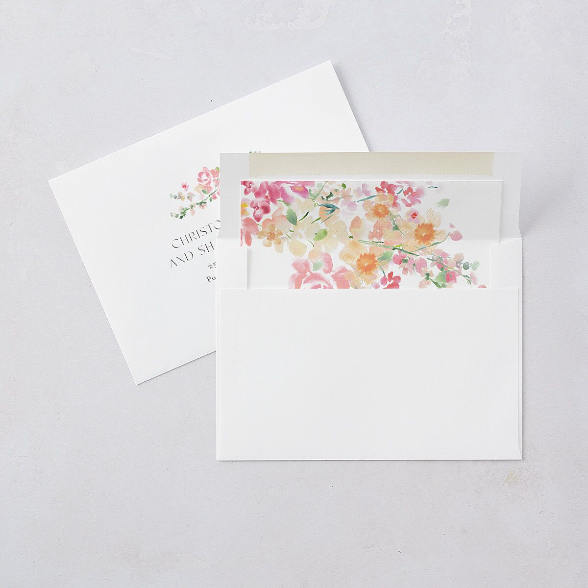 Pastel Flower Arch Engagement Party Invitations Pink Cotton Signature Blank Standard