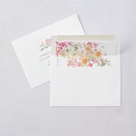 Pastel Flower Arch Engagement Party Invitations Pink Cotton Signature Blank Standard