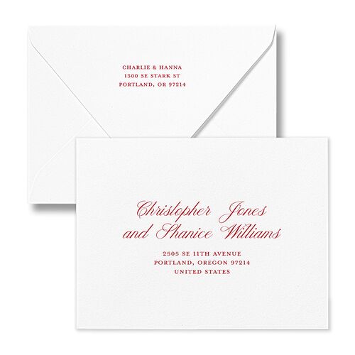 First Christmas Minimalist Bow Photo Thank You Card Euro Envelopes White Cream Both Recipient and Return Addresses Luxe Signature