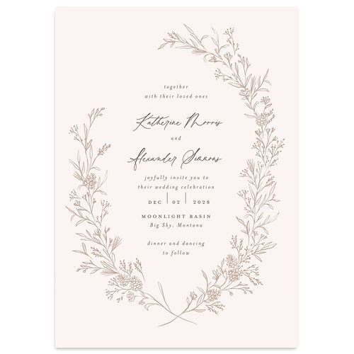 Romantic Branches Wedding Invitations Fawn Signature Blank No Standard