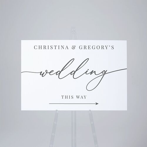 Romantic Calligraphy Standard Direction Sign Large Silver Standard Outdoor Corrugated L Direction