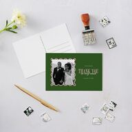 Wavy Frame Photo Thank You Postcards Scottish Green