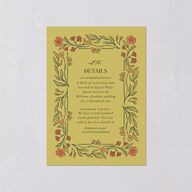 Botanical Textile Foil Wedding Attire Cards Gold Hunter Green Signature Standard