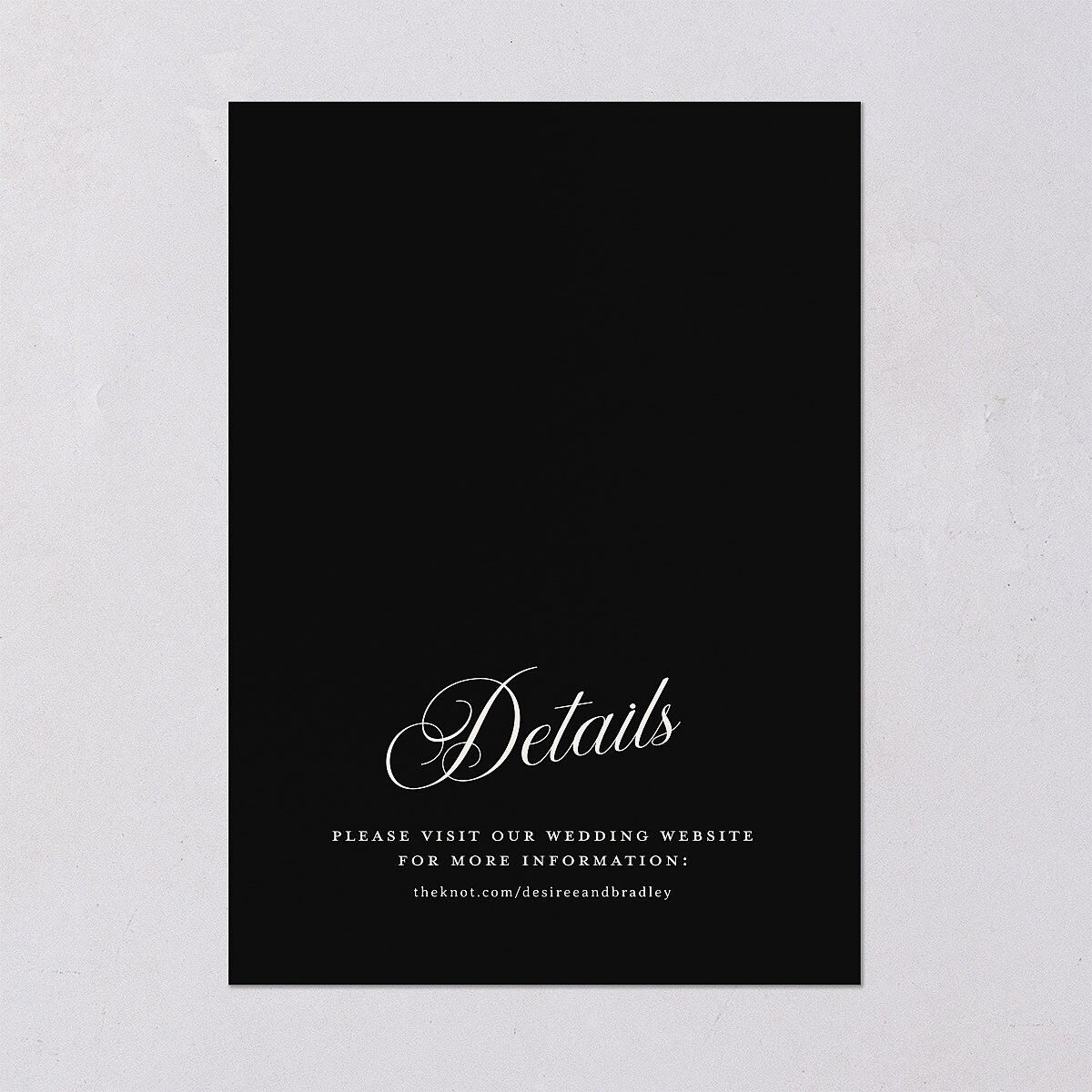 Elegant Hollywood Calligraphy Wedding Invitations Licorice Signature Blank No Standard