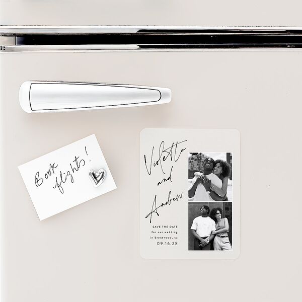 Signed Save The Date Magnets Licorice Magnet Paper