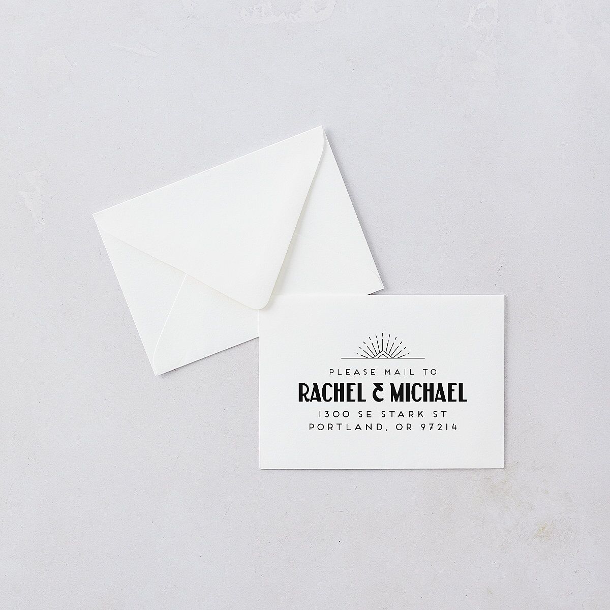 Vintage Art Deco Photo Response Card Euro Envelopes Off-White White Return Address Luxe