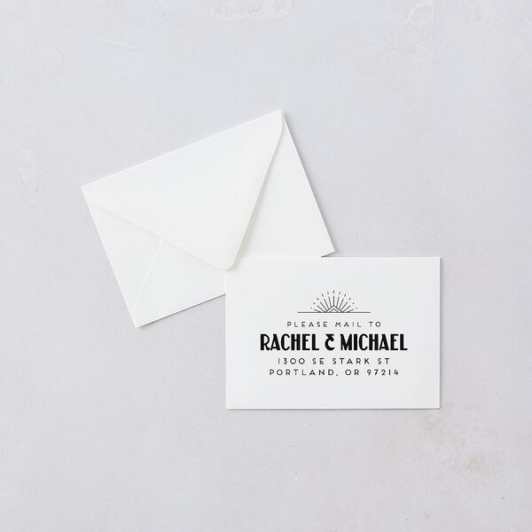 Vintage Art Deco Photo Response Card Euro Envelopes Off-White White Return Address Luxe