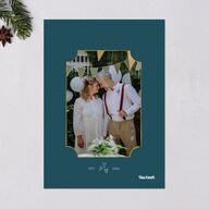 Vintage Bow Frame Holiday Cards Deep Lake Signature Blank Portrait  Standard
