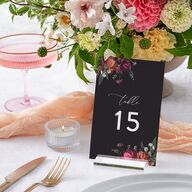 Blooming Botanical Table Numbers Midnight Signature