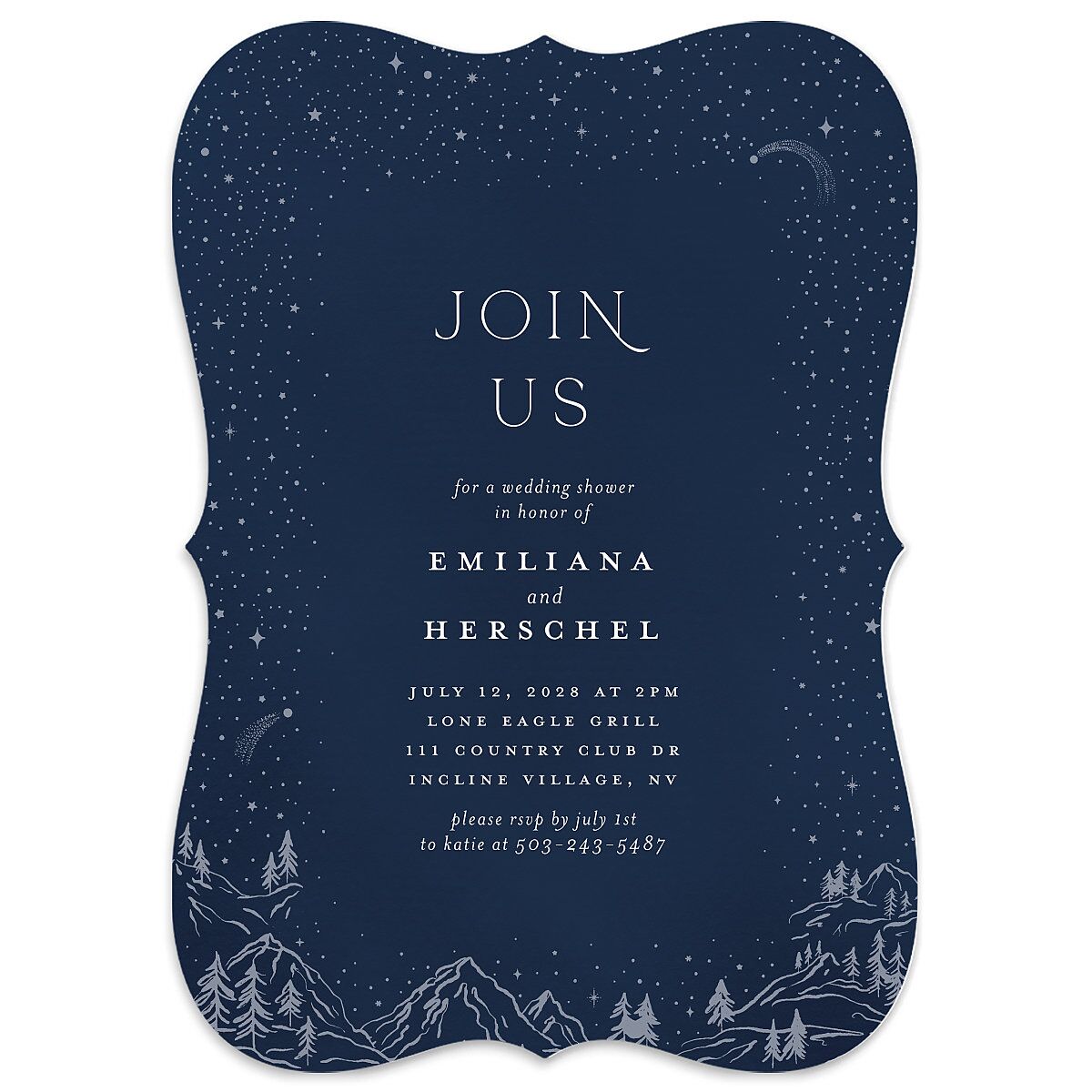 Mountain Sky Bridal Shower Invitations