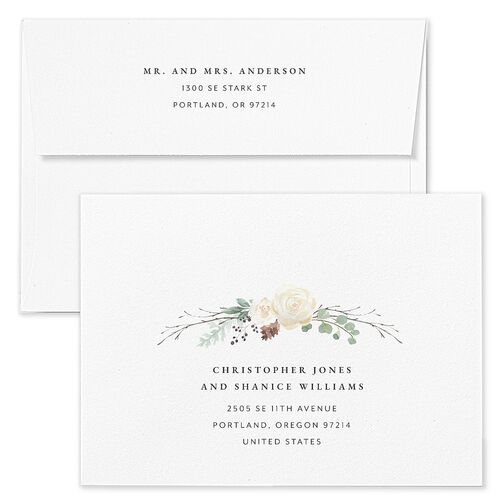 Rustic Botanical Wedding Invitation Envelopes Terracotta Thyme Return Address Standard Signature