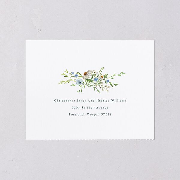 Wildflower Border All-in-One Wedding Invitations Stream Signature Light Both Recipient and Return Addresses No