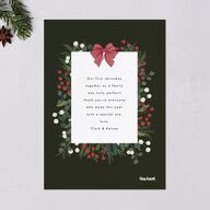 Rustic Holiday Foliage with Bow Holiday Cards Hunter Green Signature Blank Standard