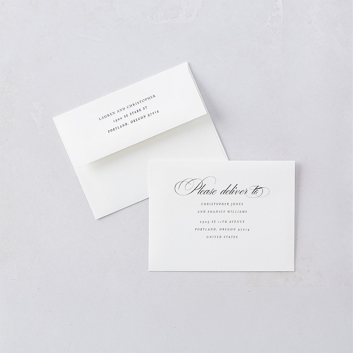 Lasting Frame Thank You Card Envelopes White Pure White Both Recipient and Return Addresses Signature Standard