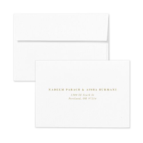 Timeless Script Wedding Response Card Standard Envelopes Kraft Linen Return Address Signature Standard