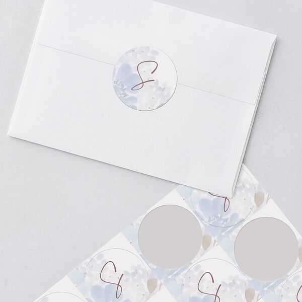 Hydrangea Garden Wedding Stickers Slate Circle