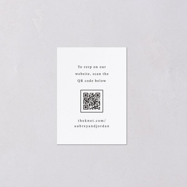 Botanical Luxury QR Code RSVP Cards Pure White Signature Standard