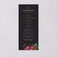 Blooming Botanical Wedding Programs Midnight Signature