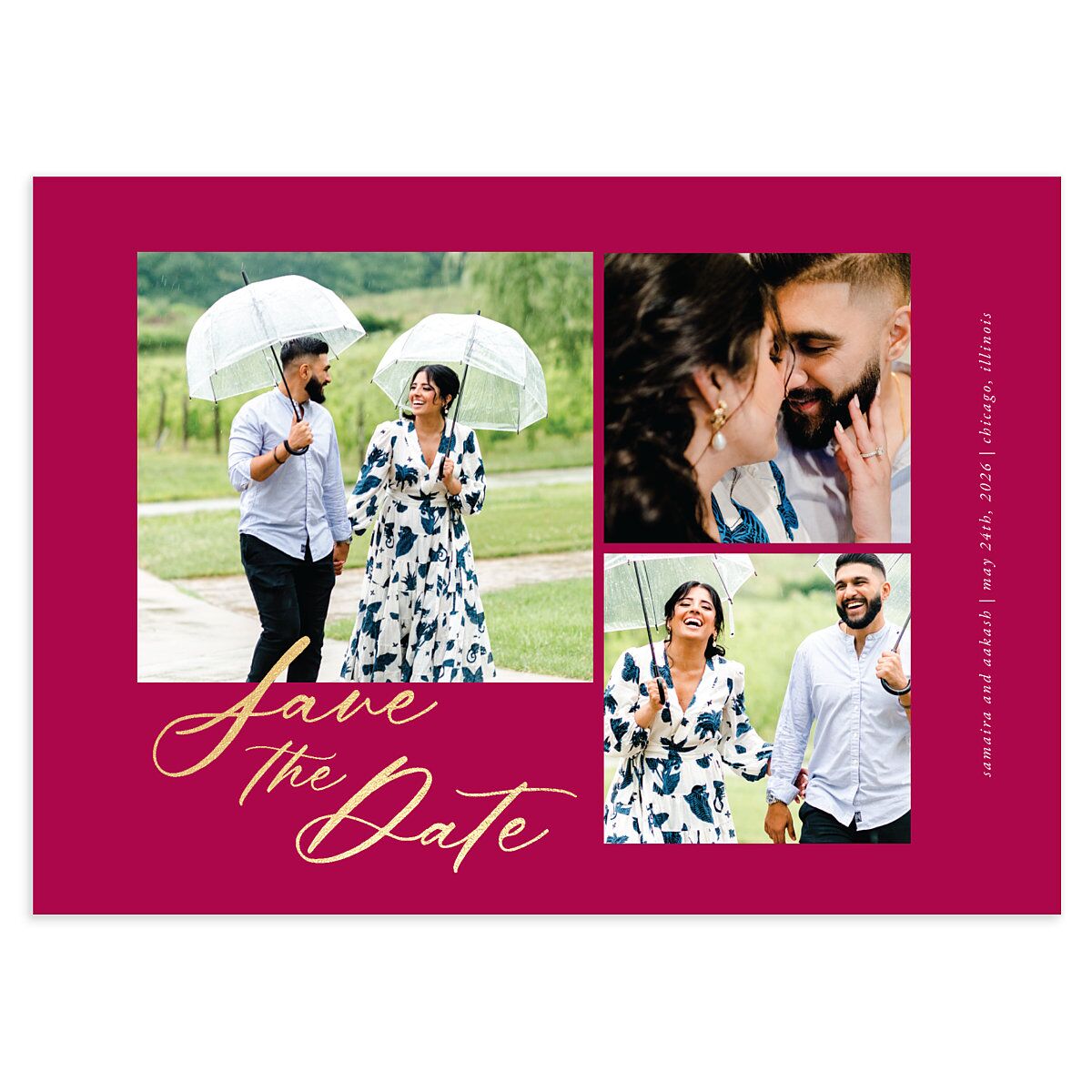 Gilded Lehenga Save the Date Cards