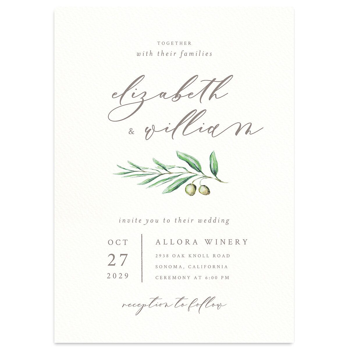Painted Winery Wedding Invitations