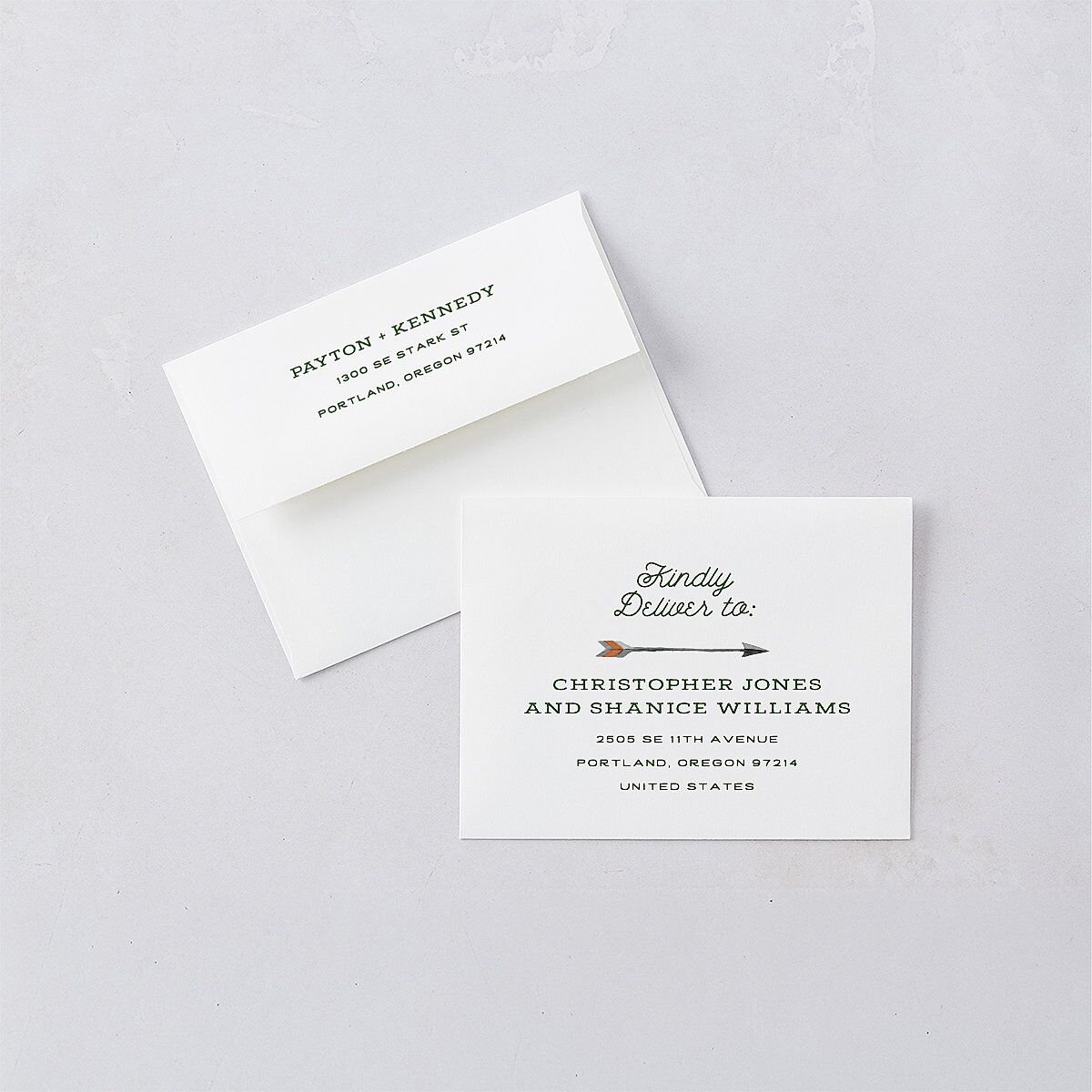 Happy Campers Save the Date Petite Cards Deep Olive Signature smooth Blank No Standard