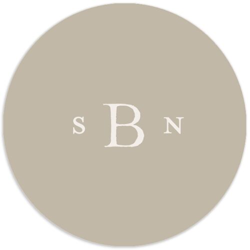 Heirloom Botanical Wedding Stickers Linen Circle